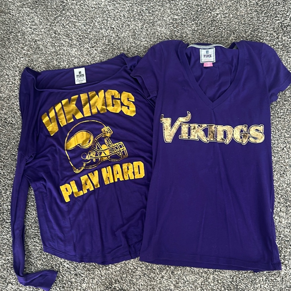 VS PINK Vikings Tees Size XS